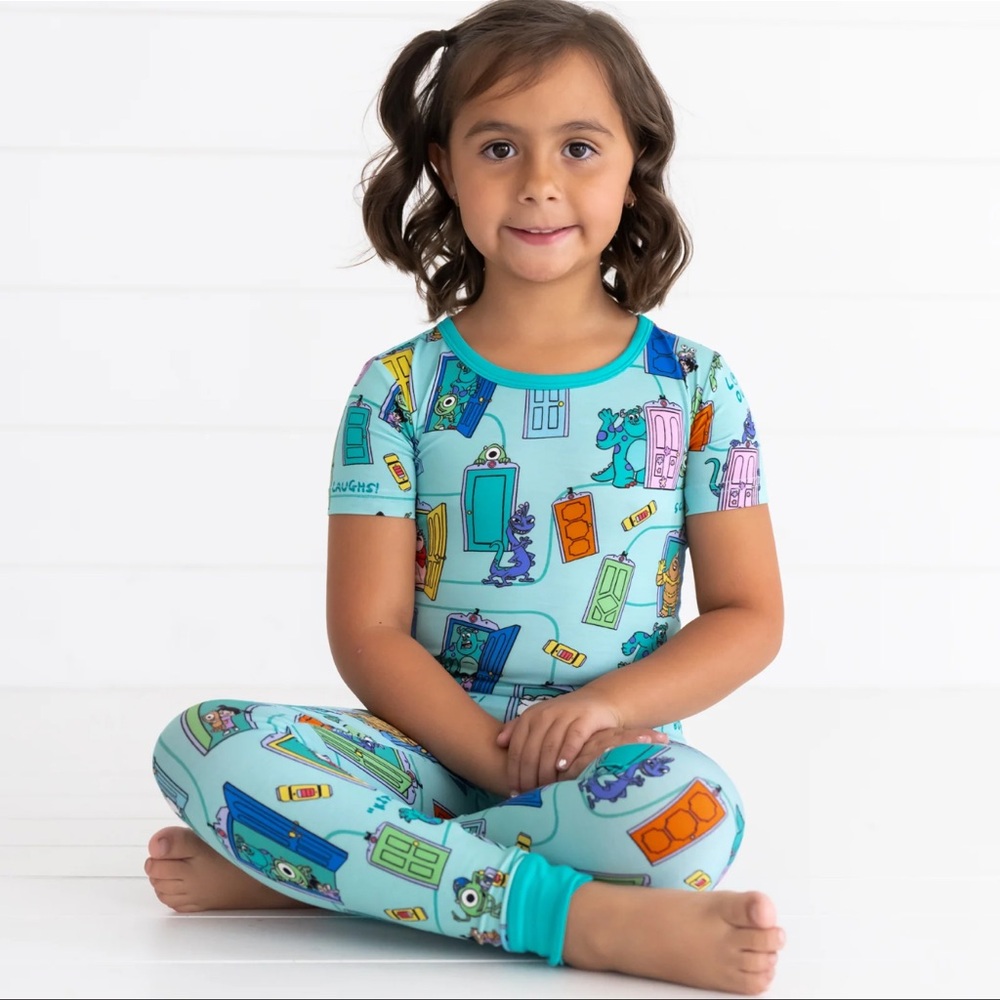 Little Sleepies Disney Monsters Inc Scream Team Short Sleeve 2pcs Pajama Set